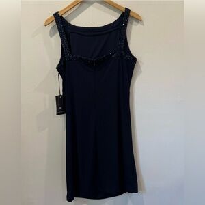 NWT Mario Serrani Midnight Blue Midi Dress Sz 14